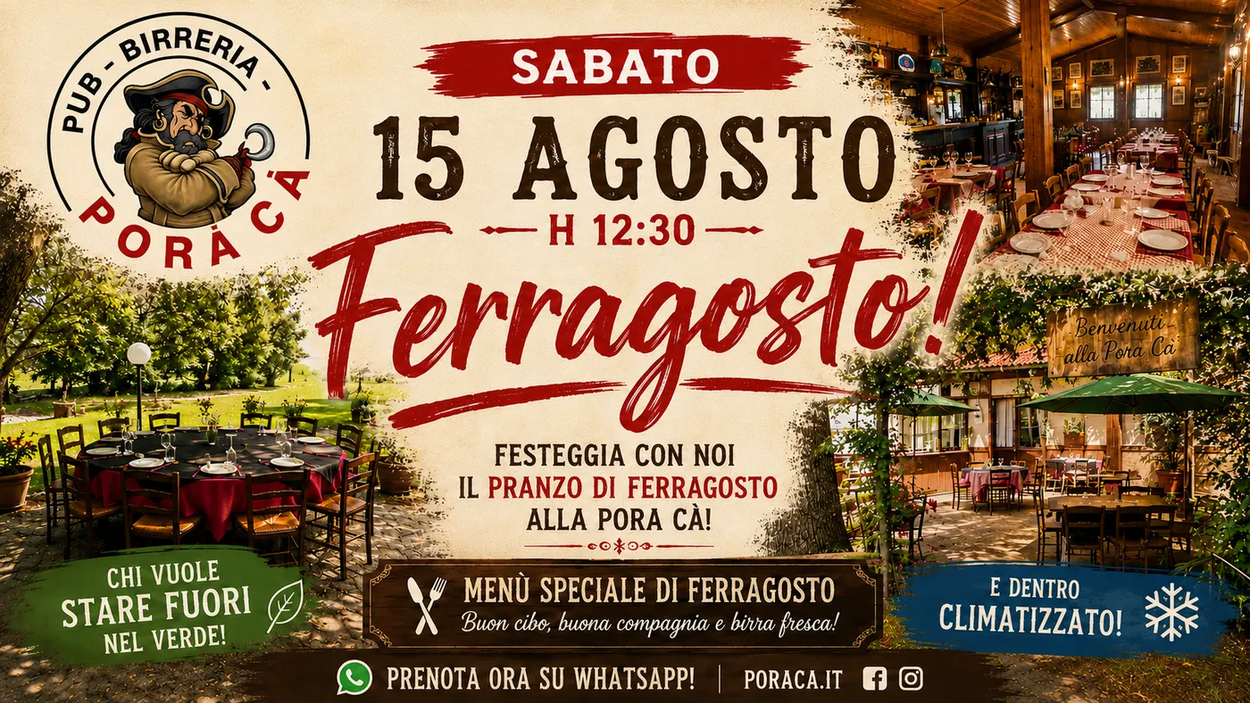 Locandina Ferragosto 2026 alla Pora Cà